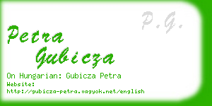 petra gubicza business card